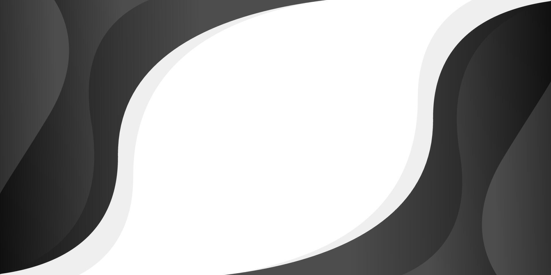 Modern black curve background with wave shapes vector