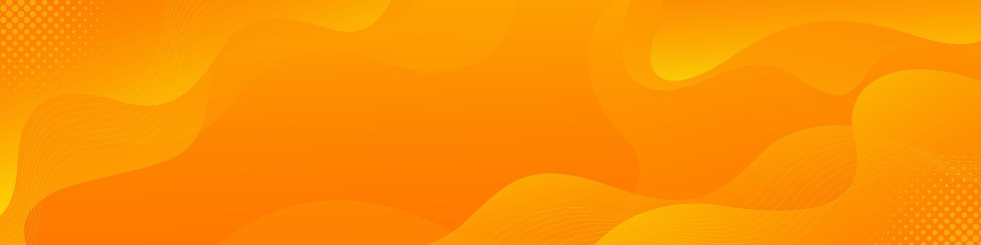 Abstract orange gradient banner background with fluid wave shapes. Modern dynamic headers vector