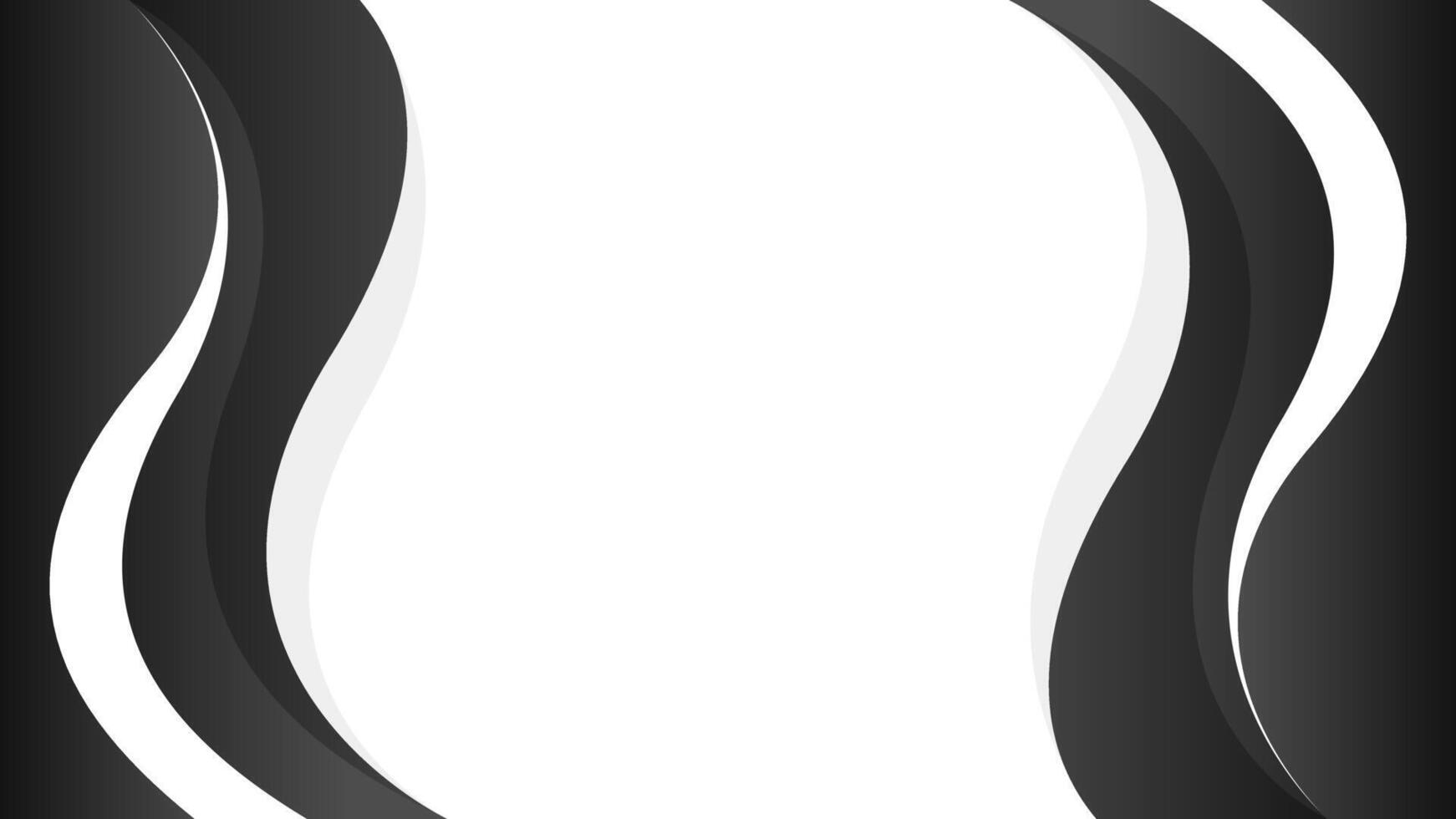 Abstract black and white curve background with wave shapes vector