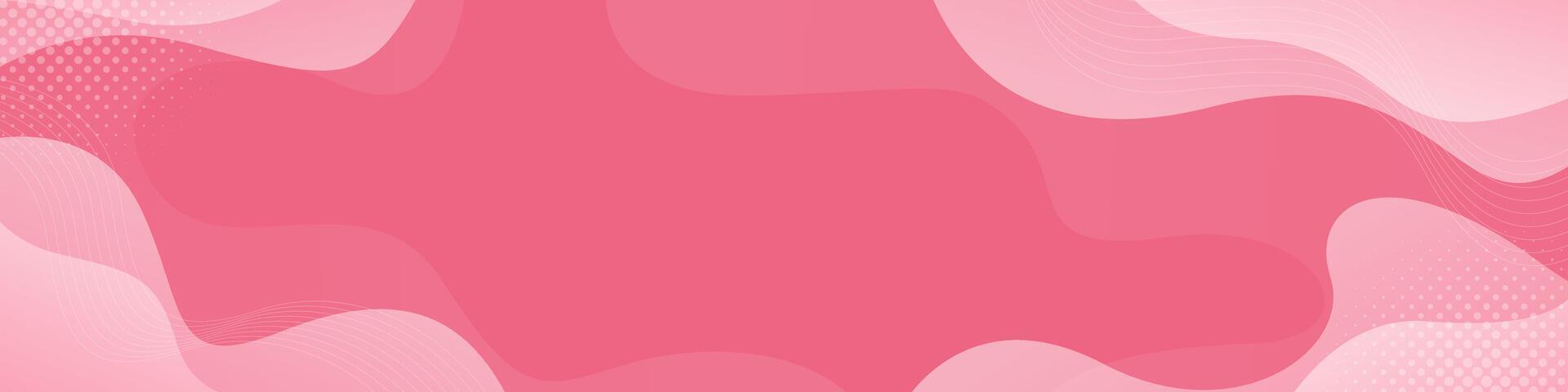 Abstract pink banner background with fluid wave shapes. Modern dynamic headers vector