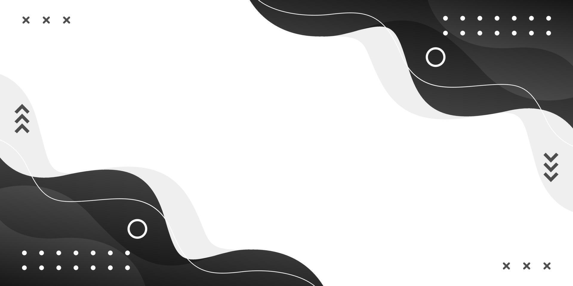 Abstract black fluid wave background with geometric shapes and lines vector