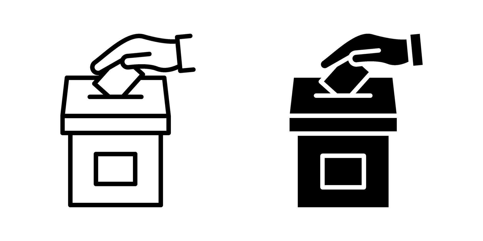 Hand voting ballot Icon set.Symbol isolated white background. illustration. color editable. vector