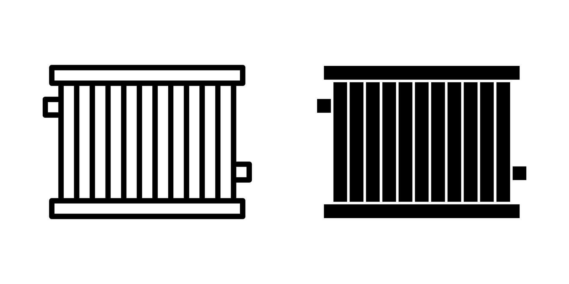 radiator Icon set. Symbol isolated white background. illustration. color editable. vector