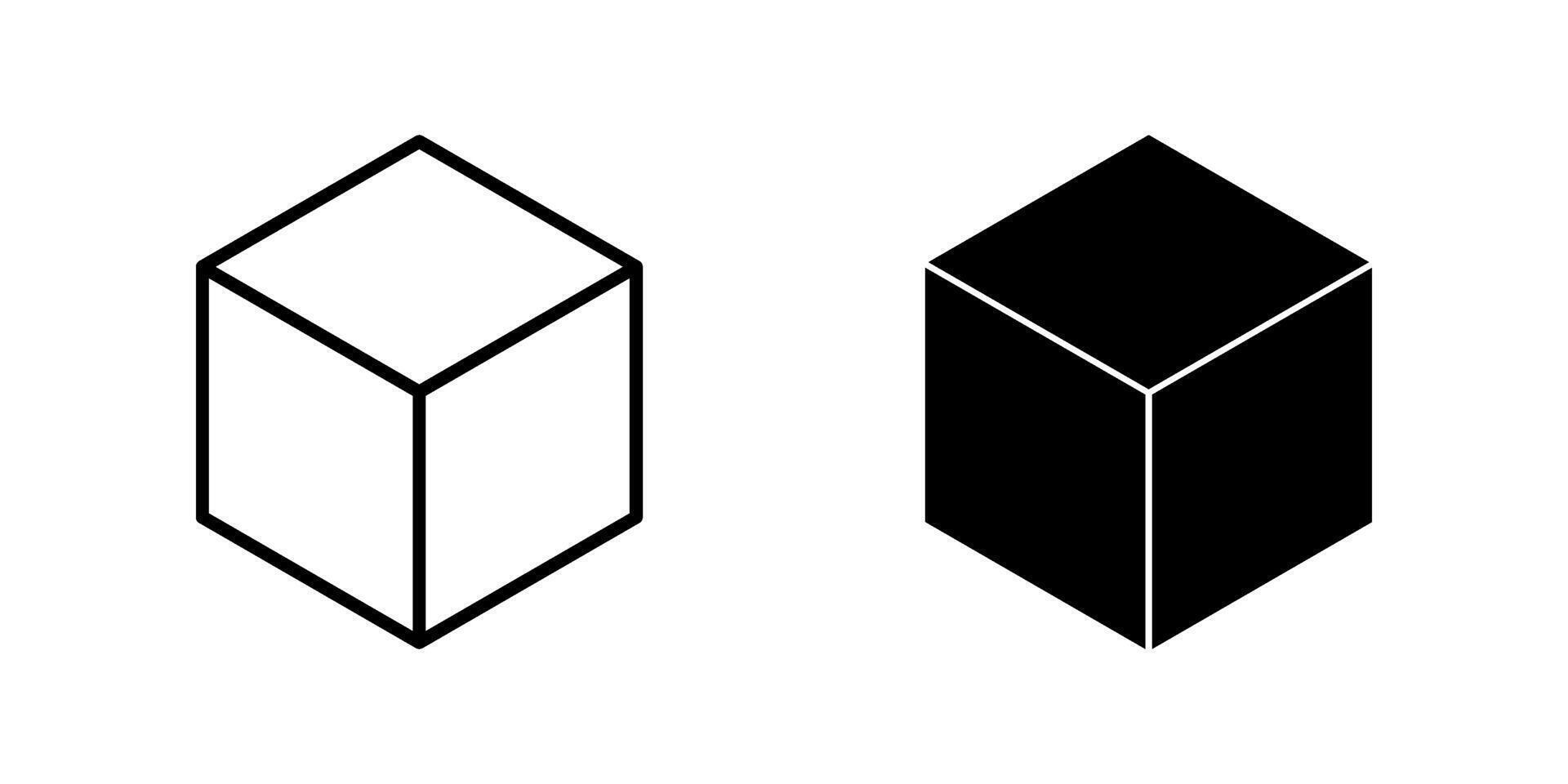 box Icon set. Symbol isolated white background. illustration. color editable. vector