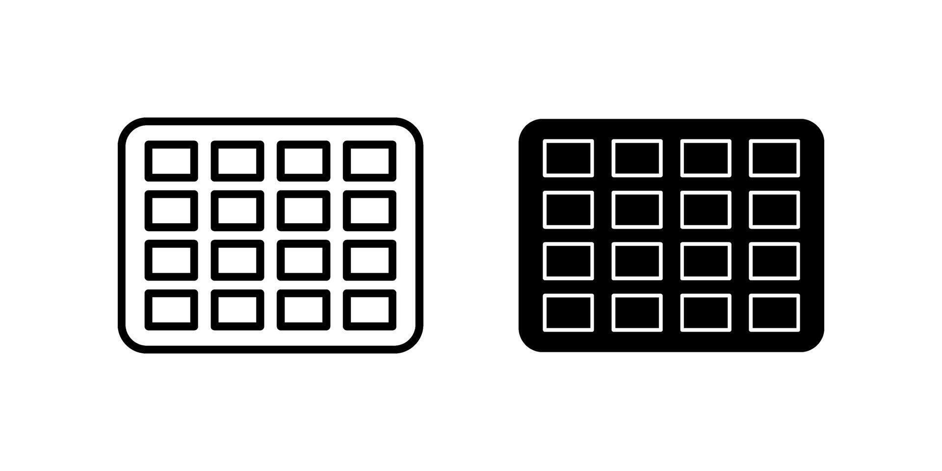 waffle Icon set. Symbol isolated white background. illustration. color editable. vector