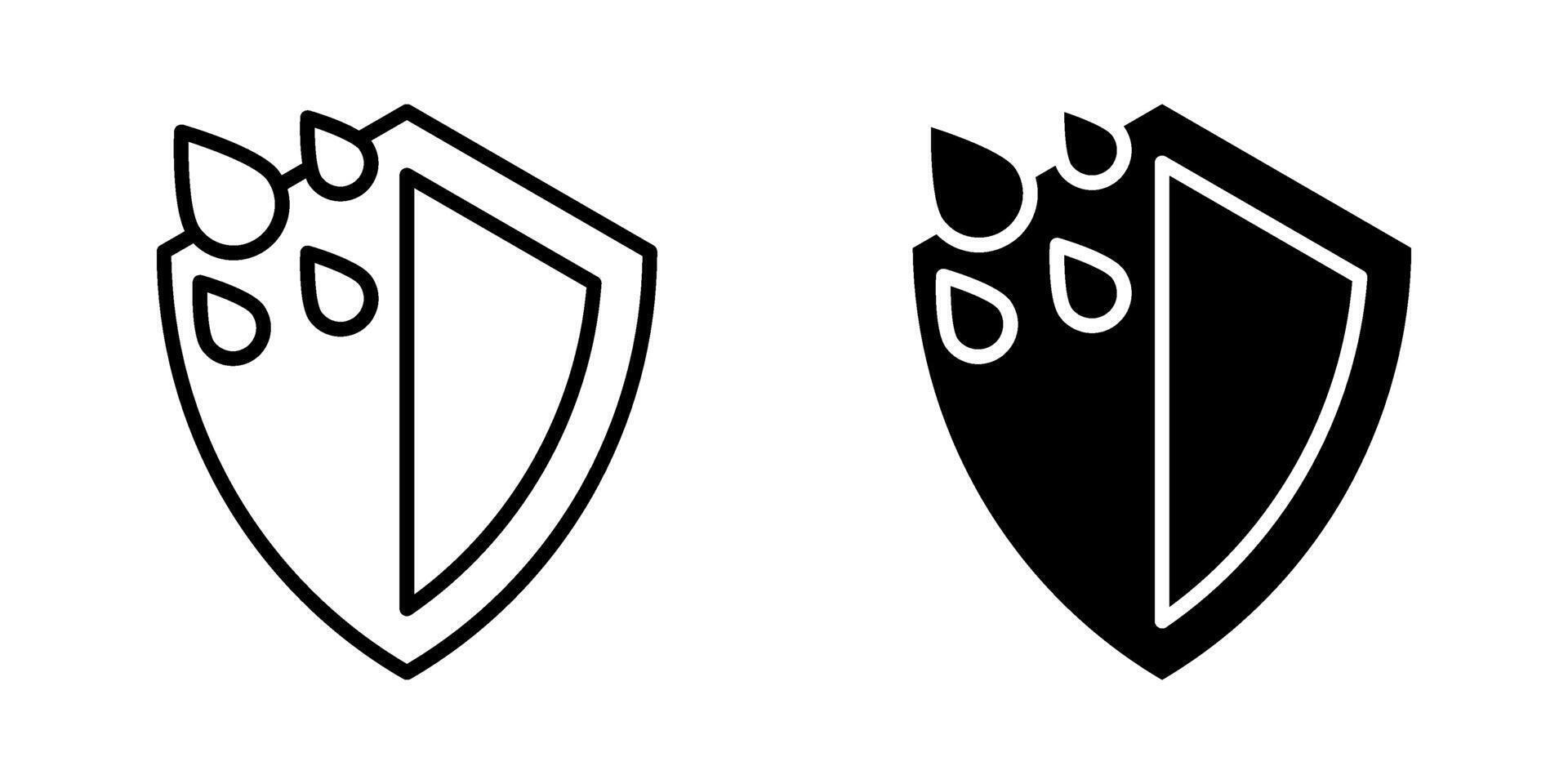 Waterproof Icon set.Symbol isolated white background. illustration. color editable. vector