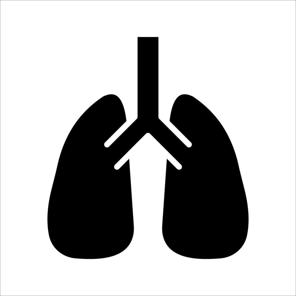 Lungs icon. Simple outline style. Human internal organ, lung, respiratory system, pulmonology concept. Thin line symbol. illustration isolated on white background. vector