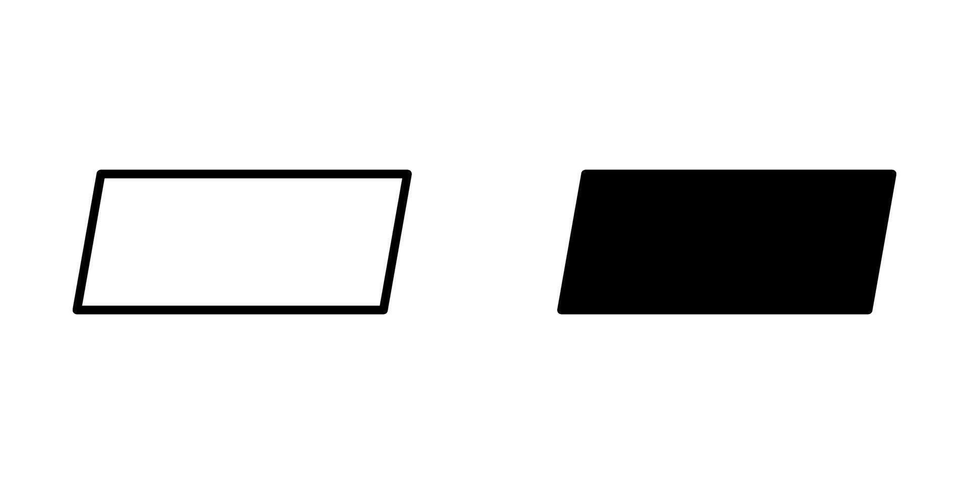 parallelogram Icon set. Symbol isolated white background. illustration. color editable. vector