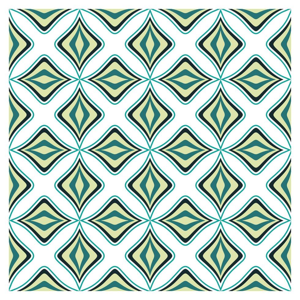 repeat geometric pattern with repeating diamond shapes in green and beige tones. vector