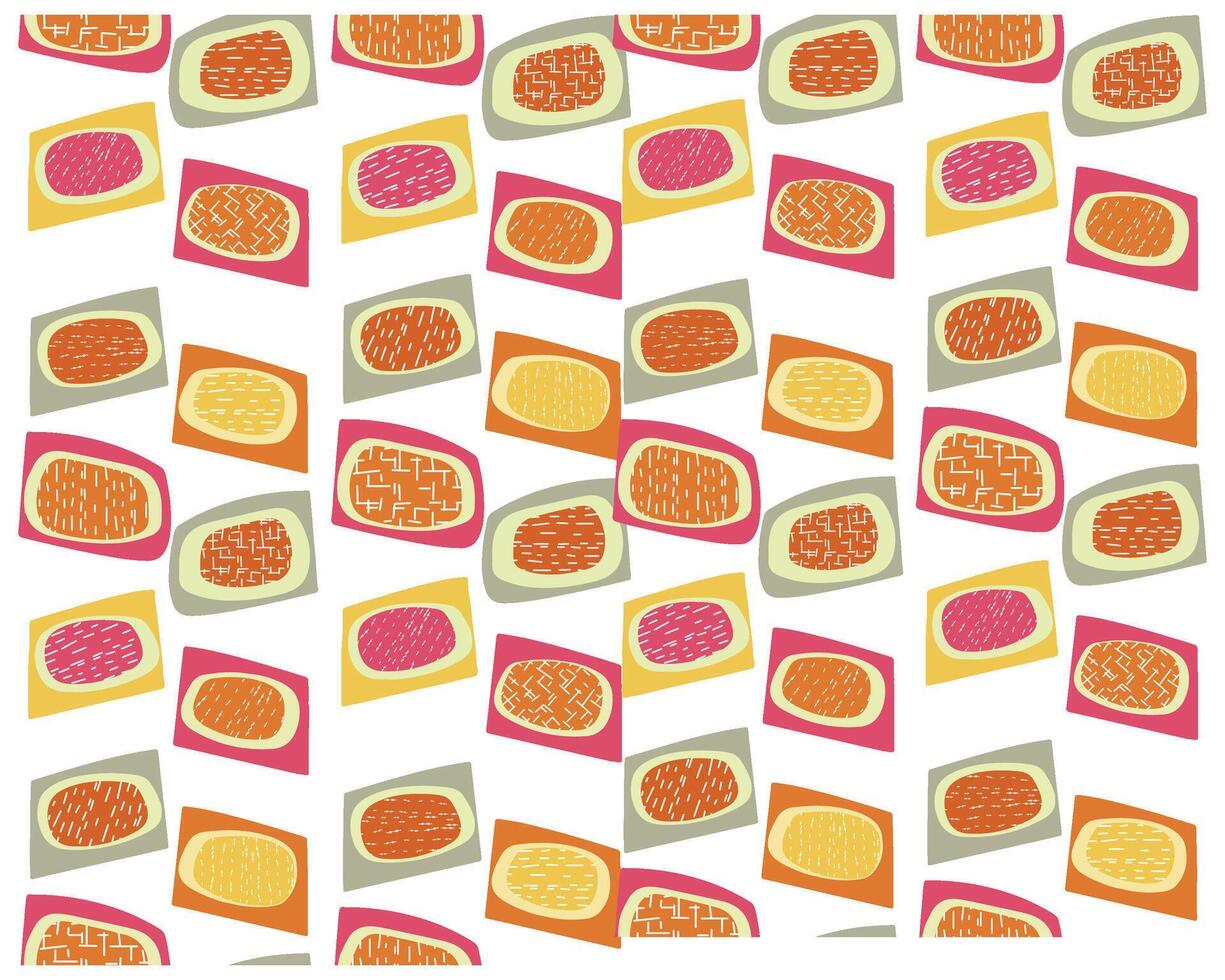 Pattern of colorful abstract speech bubbles in red, orange, and yellow tones. vector