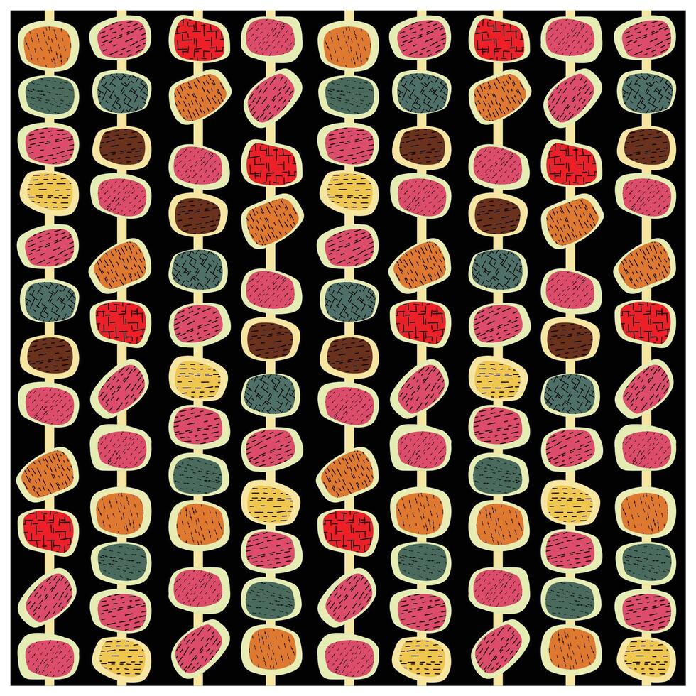 A striking black background adorned with a playful pattern of colorful dots, offering a bold and energetic aesthetic. vector