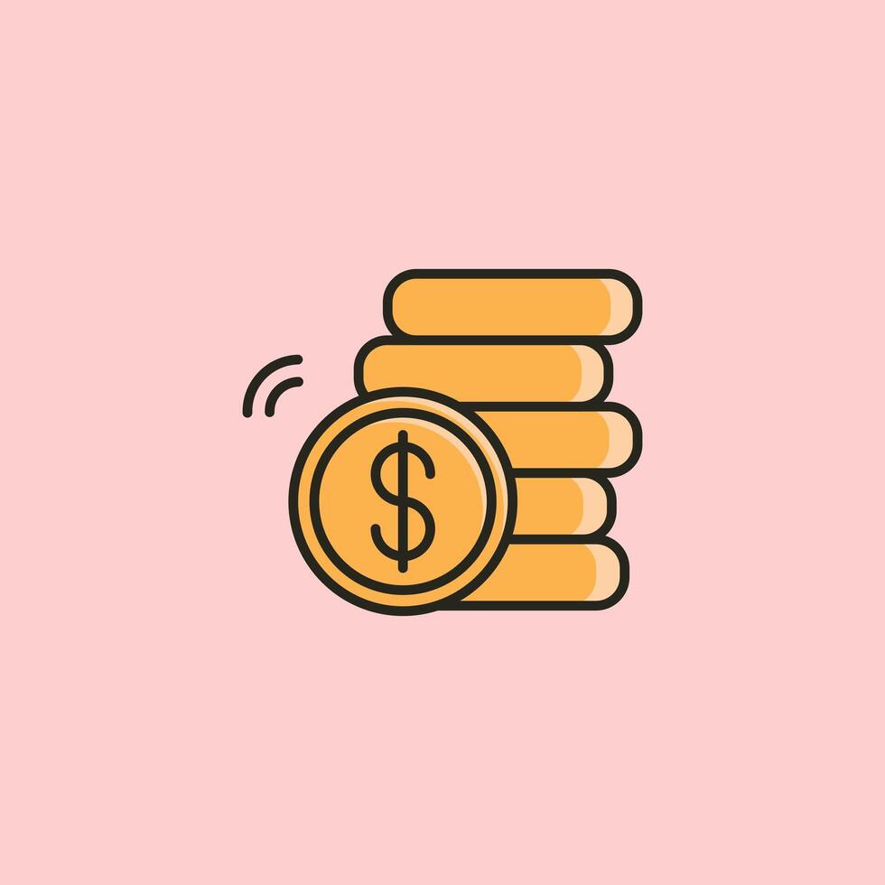 A stack of coins and a dollar sign vector