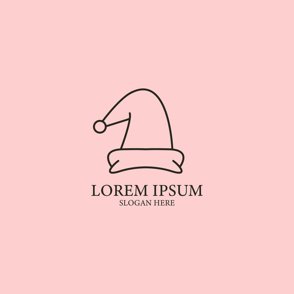 srt illustration minimalist design santa Claus hat vector