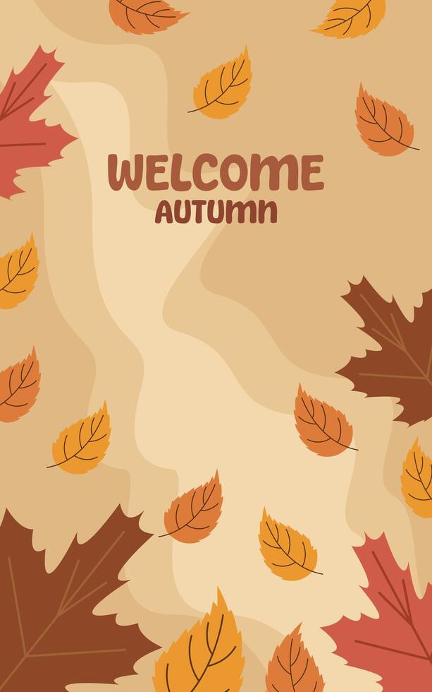 autumn poster template autumn portrait background illustration design vector