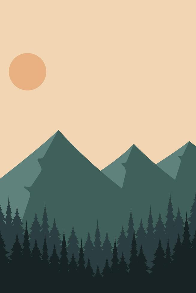 mountain view outdoor background poster template illustration design vector