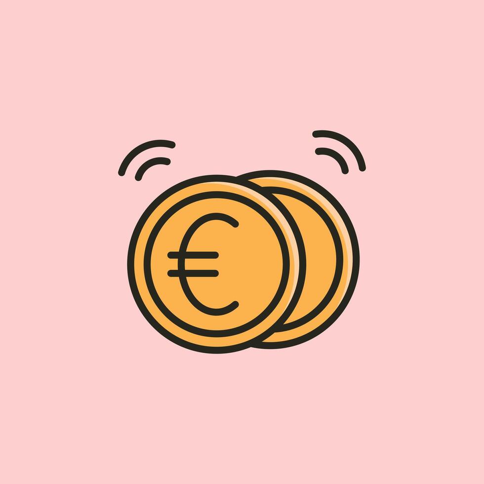Euro Coin Stack European Currency Wealth vector