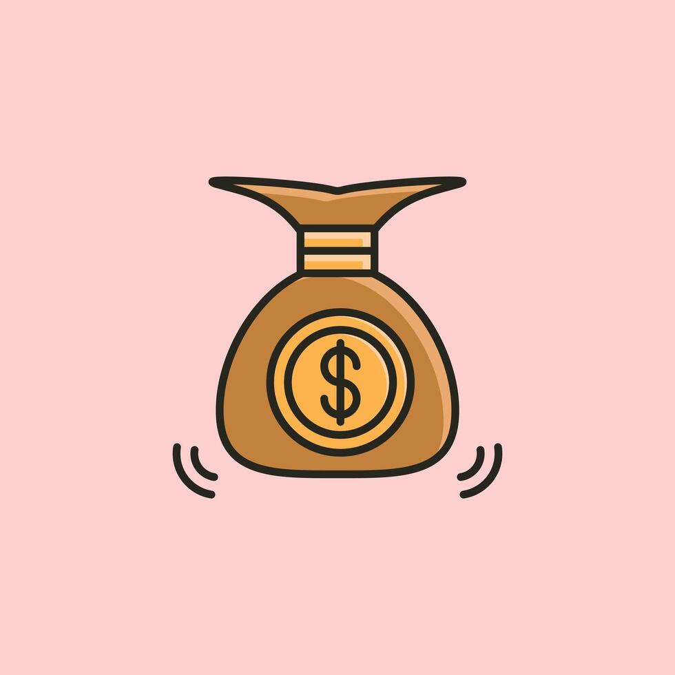 Money bag icon illustration vector