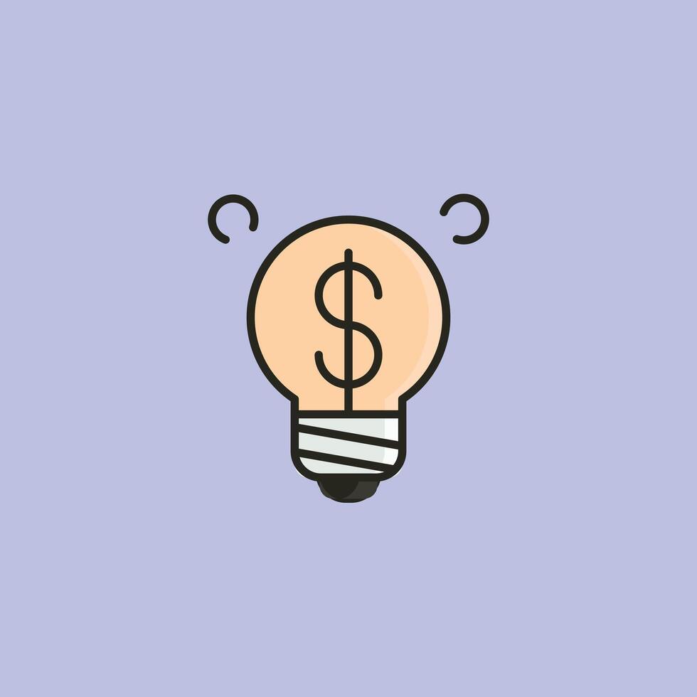 A light bulb with a dollar sign on it vector