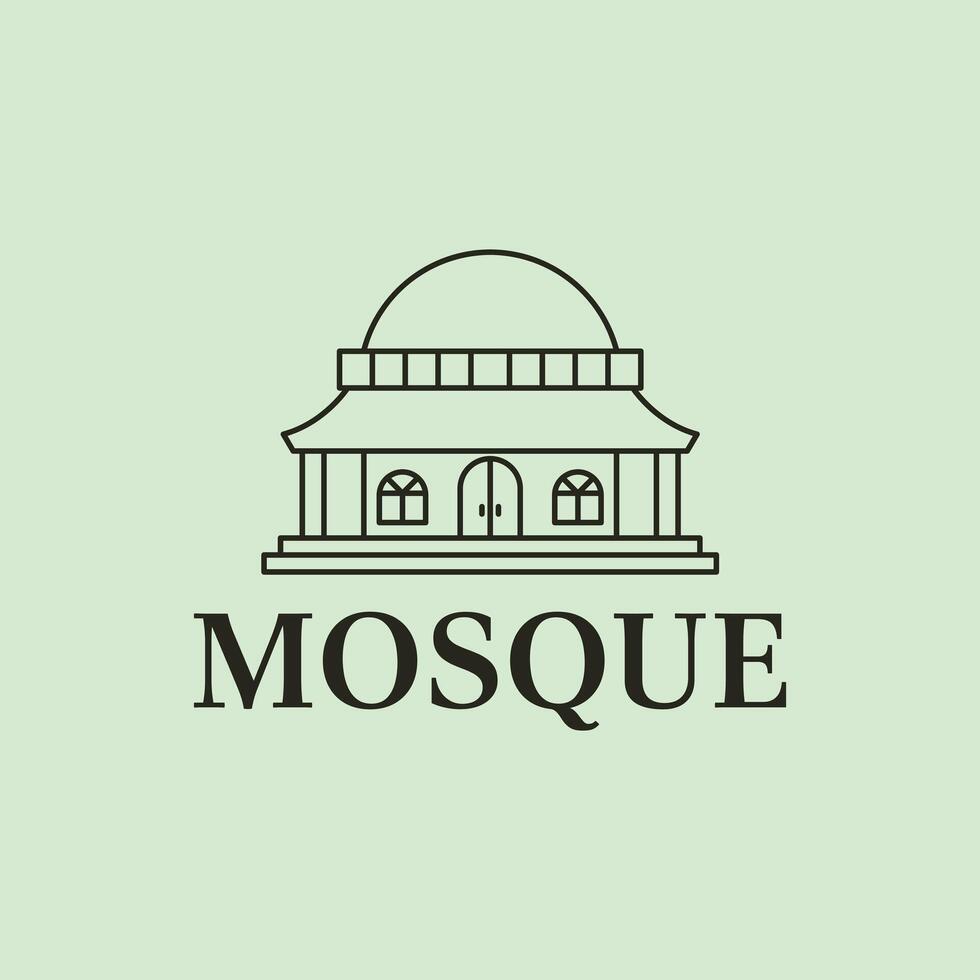 logo line art mosque minimalist design vector