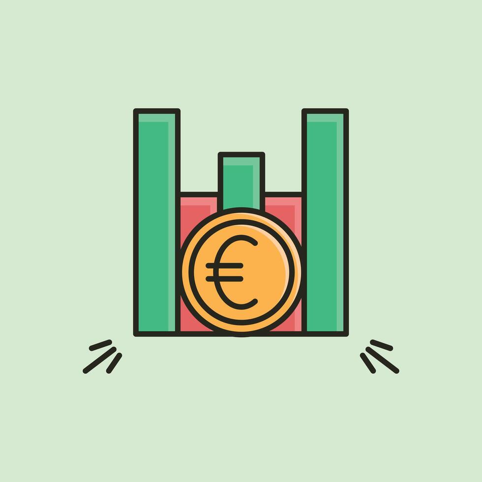 Financial Growth with Euro Currency and Bar Chart vector