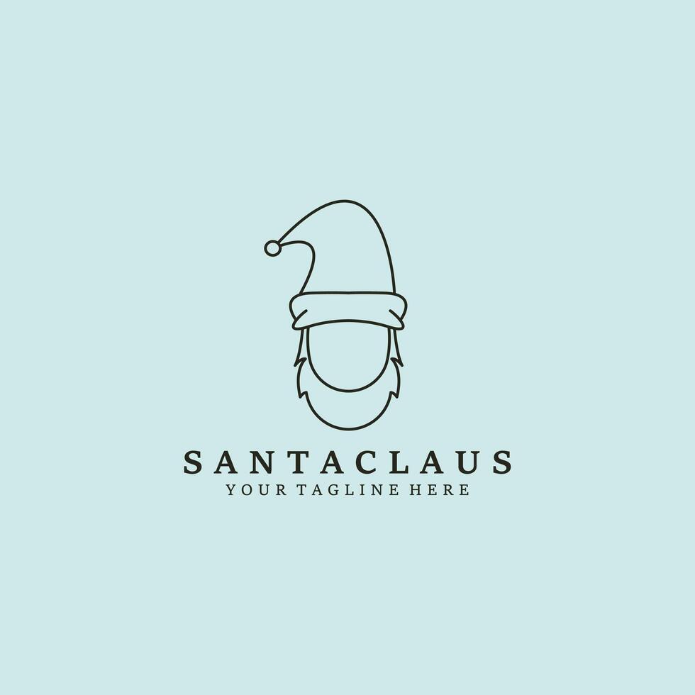 Santa Claus hat logo line art illustration minimalist design vector