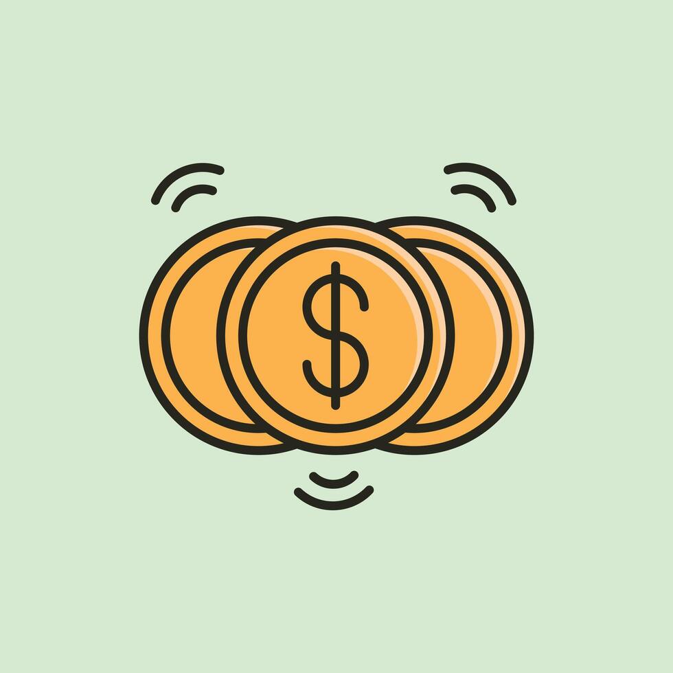 Stack of Dollar Coins Financial Wealth Concept vector