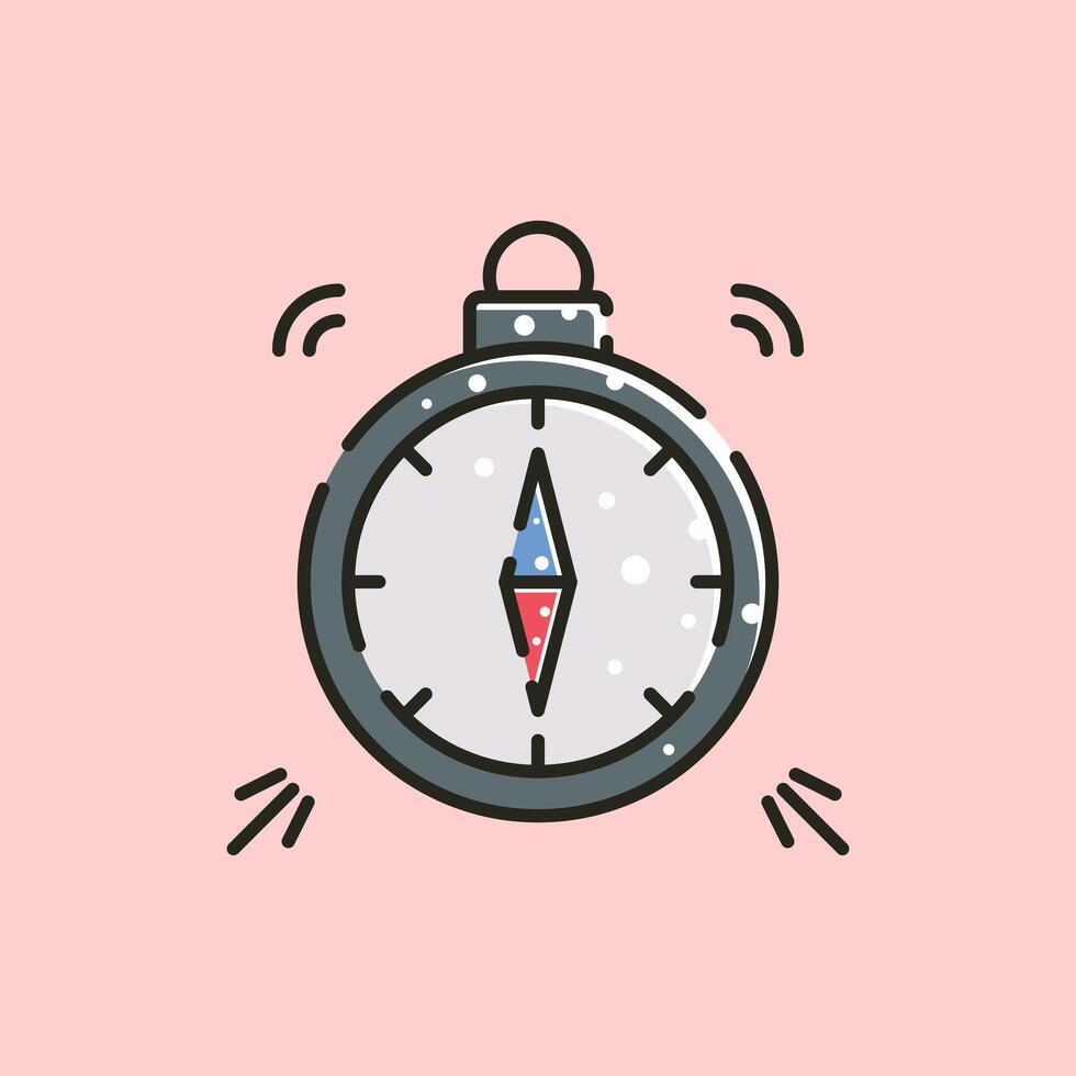 outline compass logo illustration design, simple minimal compass line logo design vector