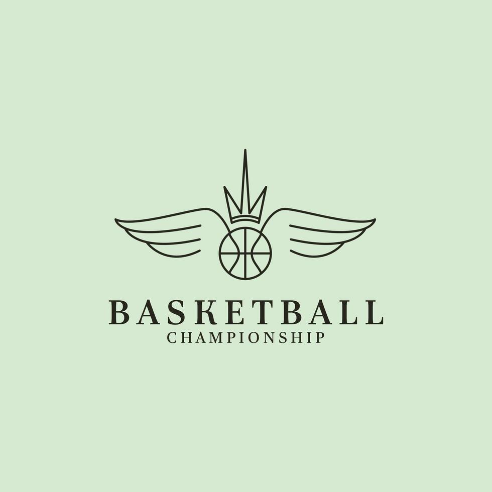 basketball logo line art icon simple illustration graphic design icon vector