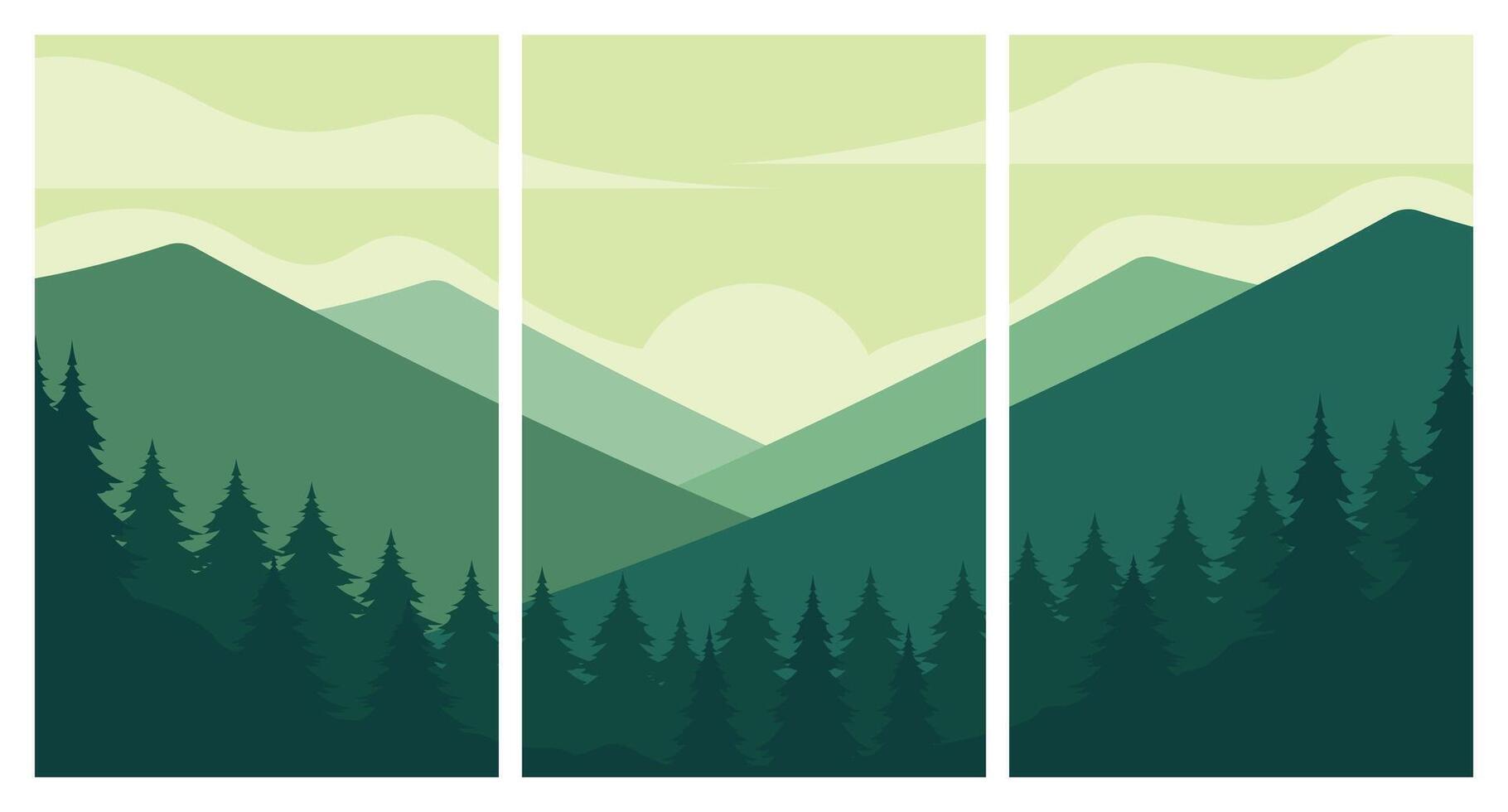 mountain landscape poster minimal illustration design vector