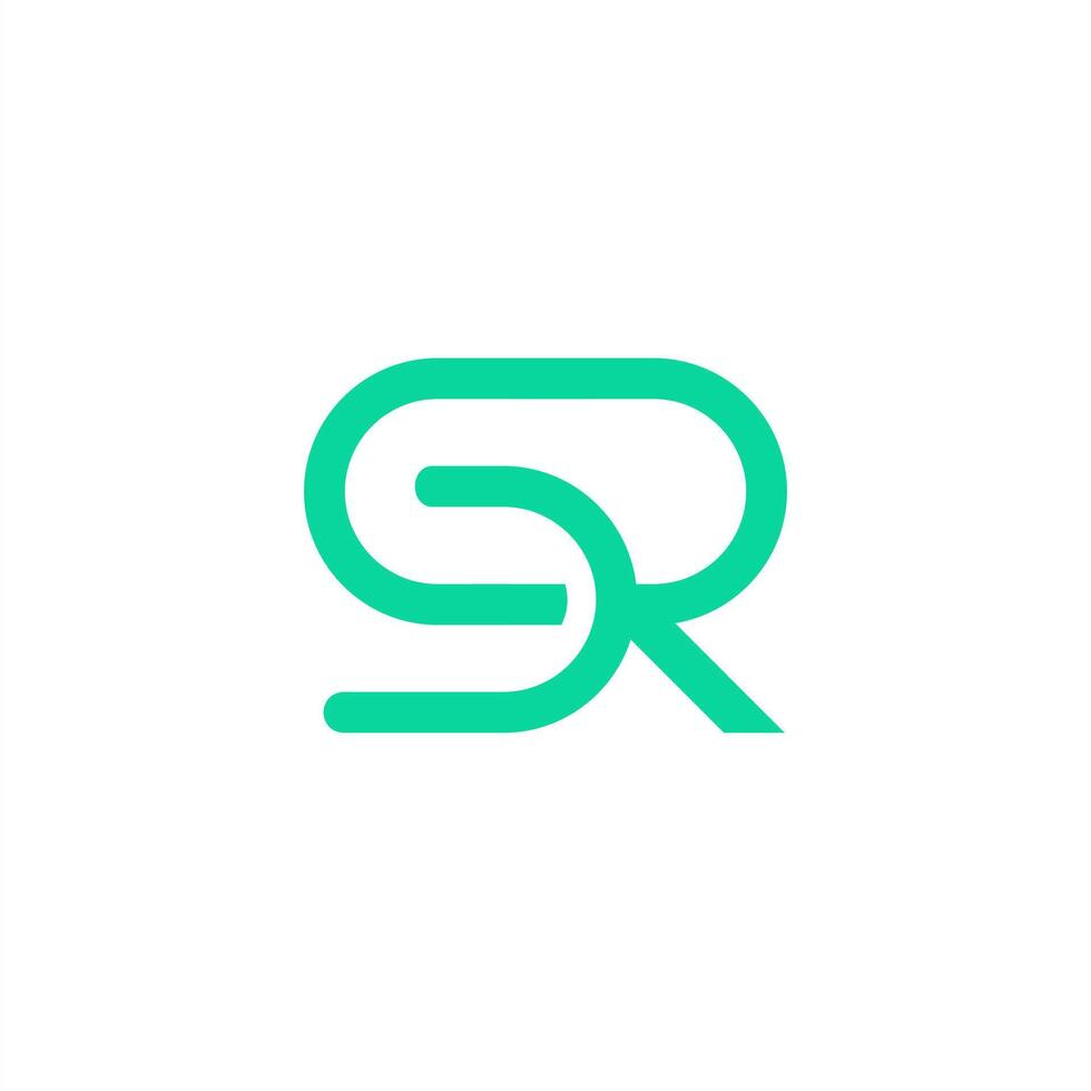 SR letter logo, green simple modern simple yet memorable vector