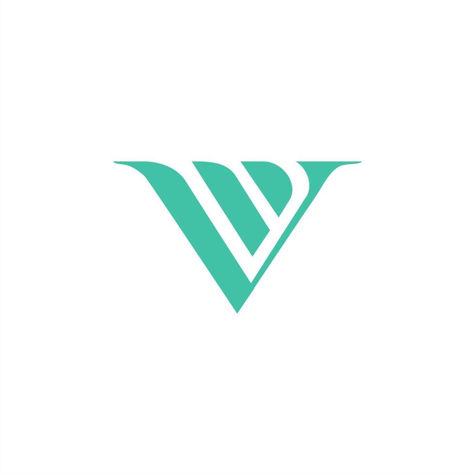 V letter abstract leaf logo, teal symbol clean and modern design suitable for various industries vector