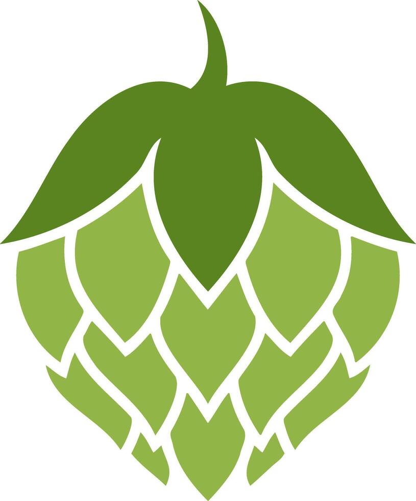 Green hop cone icon isolated Design element for restaurant menu craft beer brewery vector