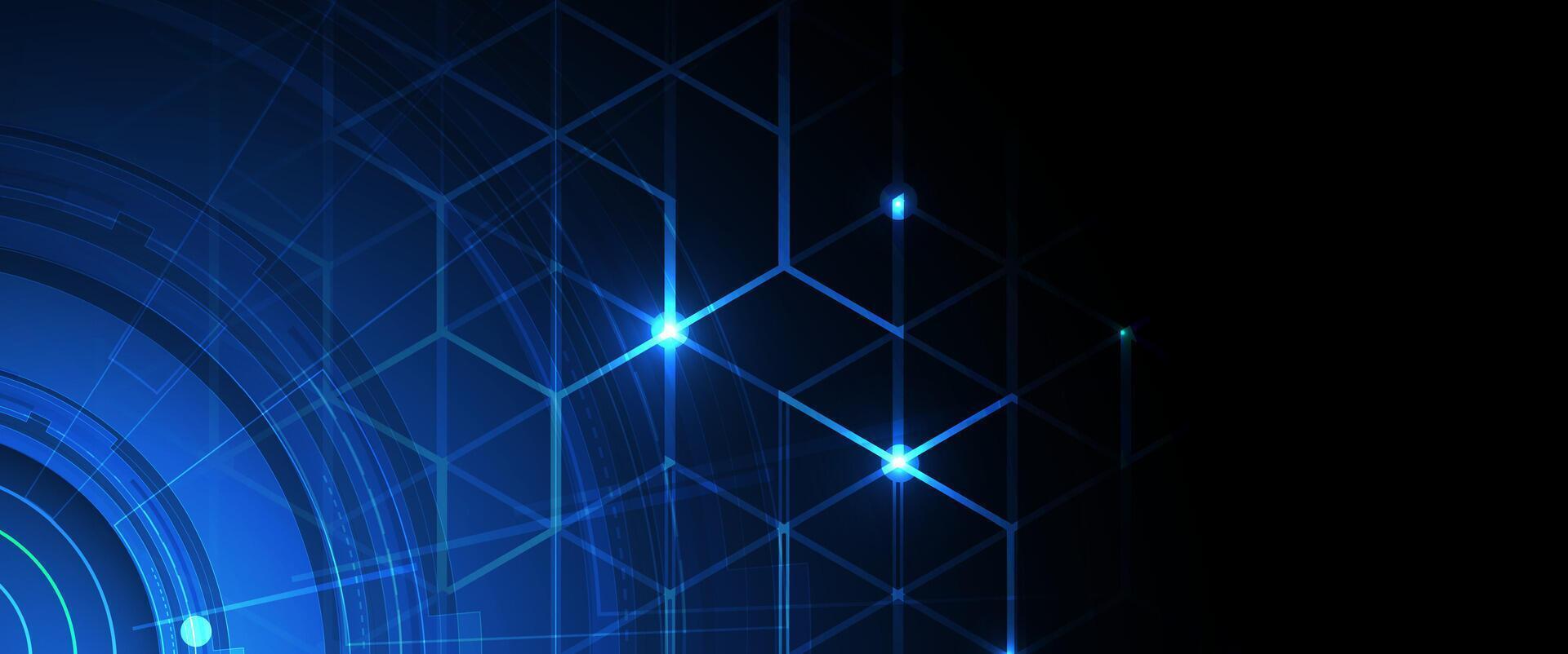 Abstract blue geometric hexagon shape technology and science background vector