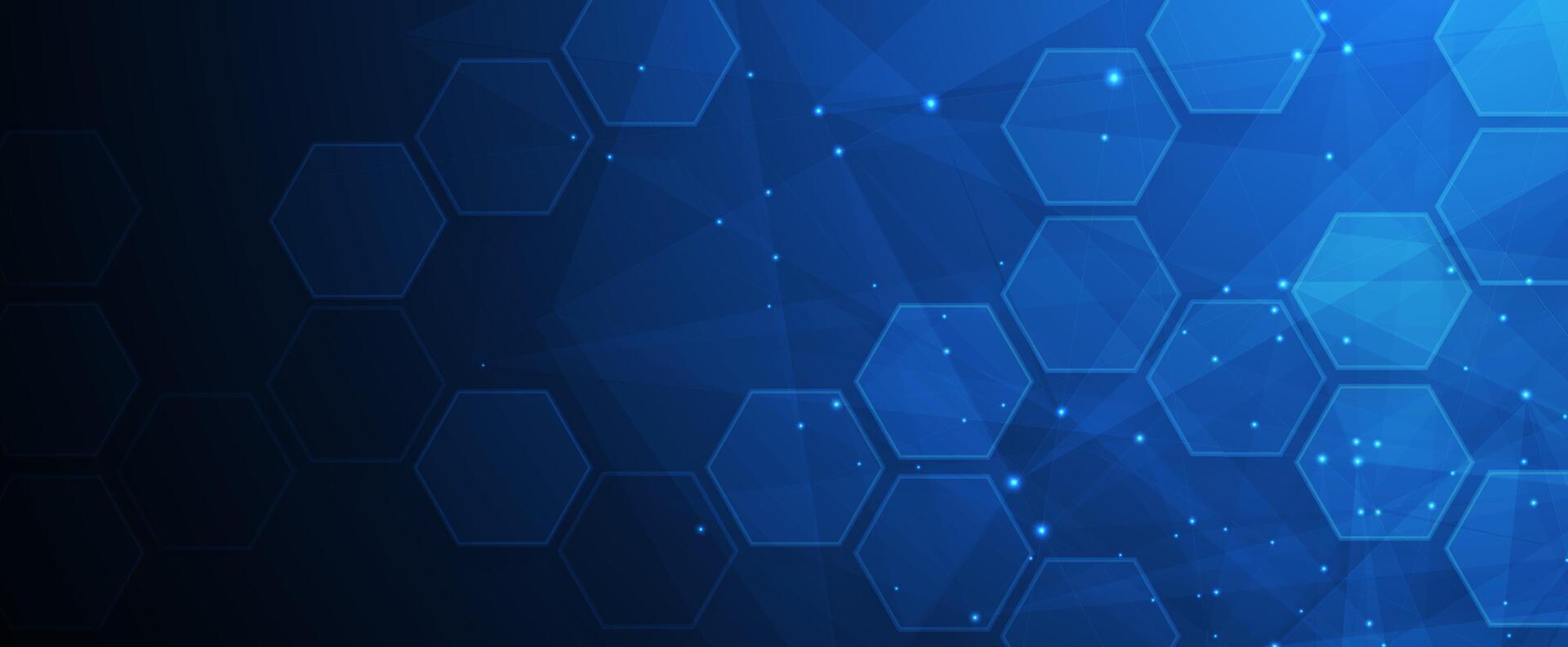 Abstract blue geometric poligonal shape technology and science background vector