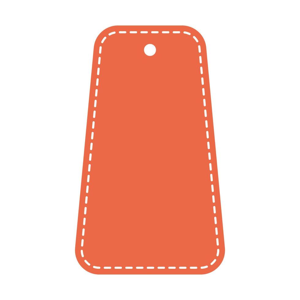 Vibrant Orange Tag Stitched Design in Simple Outline vector