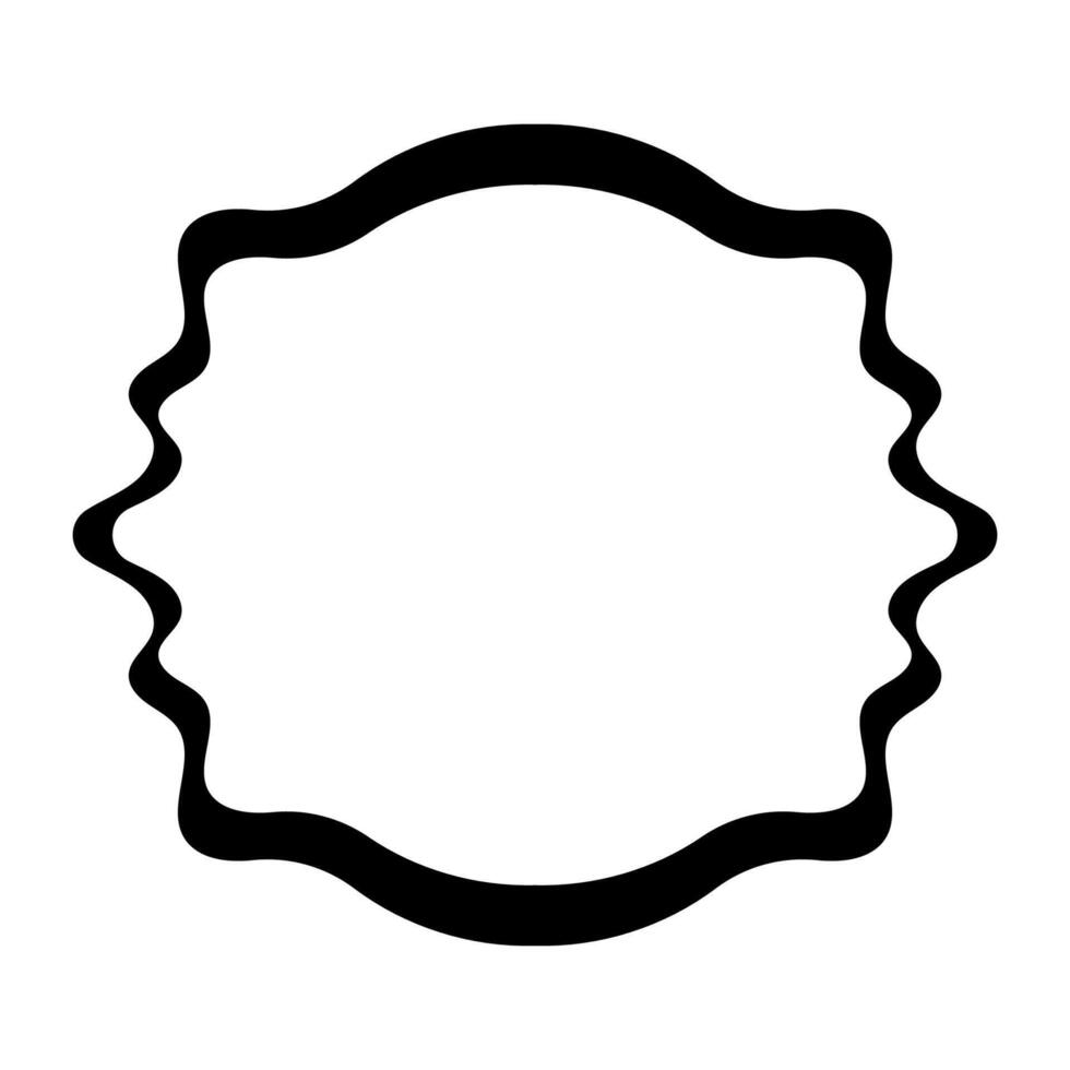 Elegant Black Wavy Frame Ornate Border in Minimalist Design vector