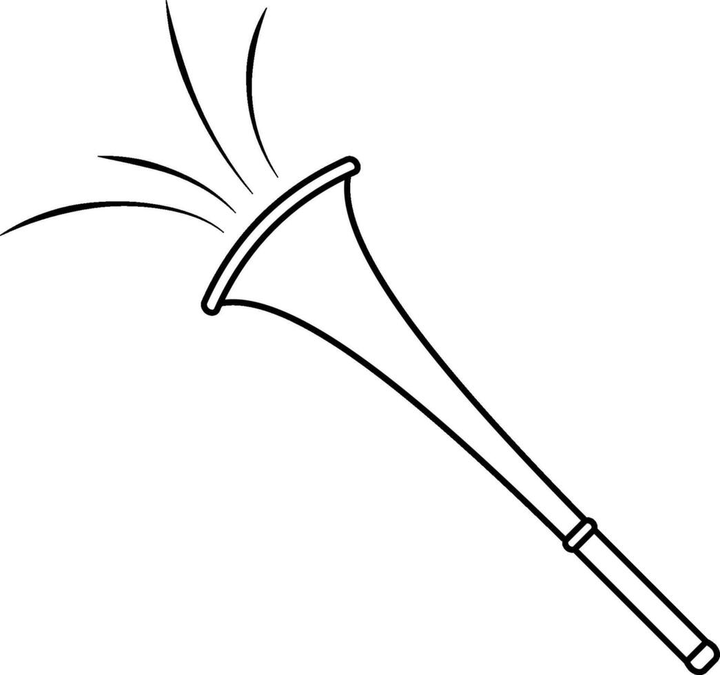 Cheerful Black Trumpet Burst Festive Sound in Simple Outline vector