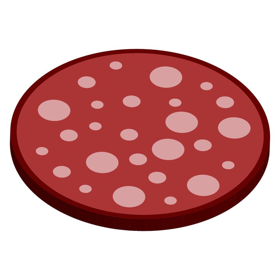 Rich Red Salami Slice Tasty Pattern in Bold 3D Design vector