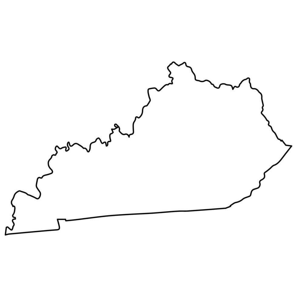 Sleek Kentucky Outline Minimalist State Map in Black Silhouette vector