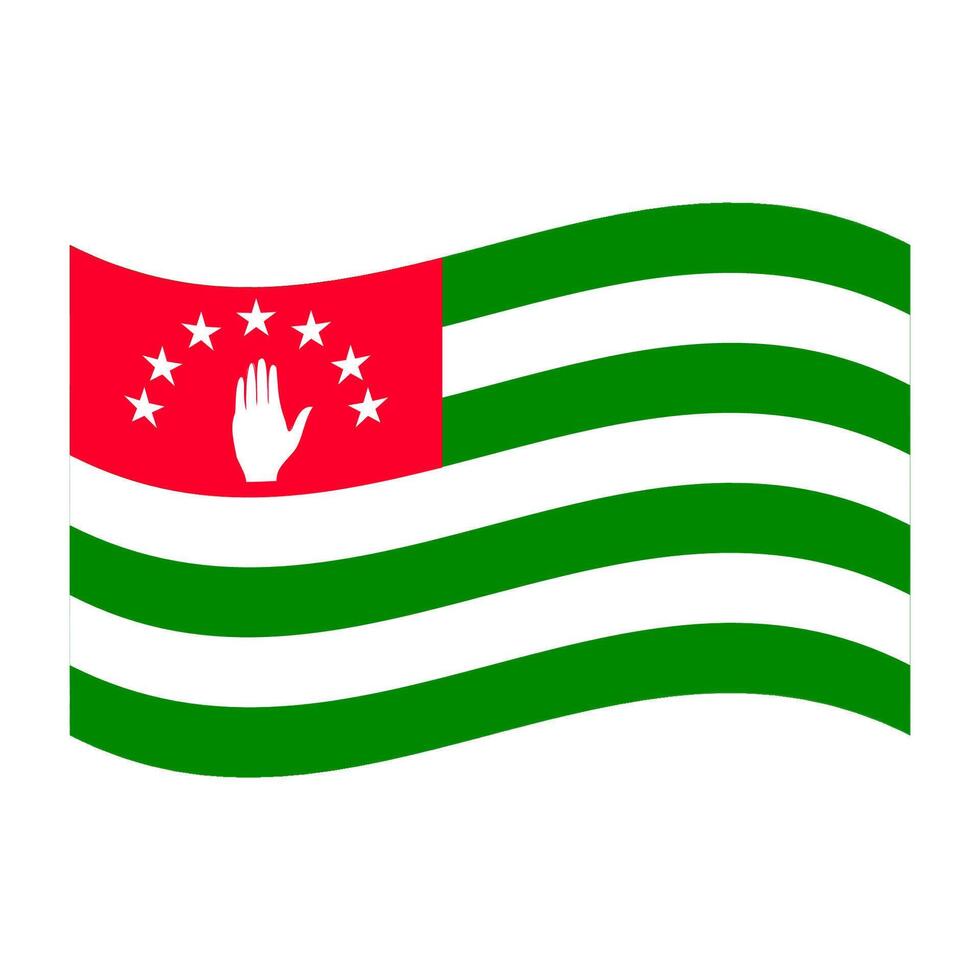 Vibrant Red and Green Flag Abkhazia, Cultural Symbol Bold Design vector