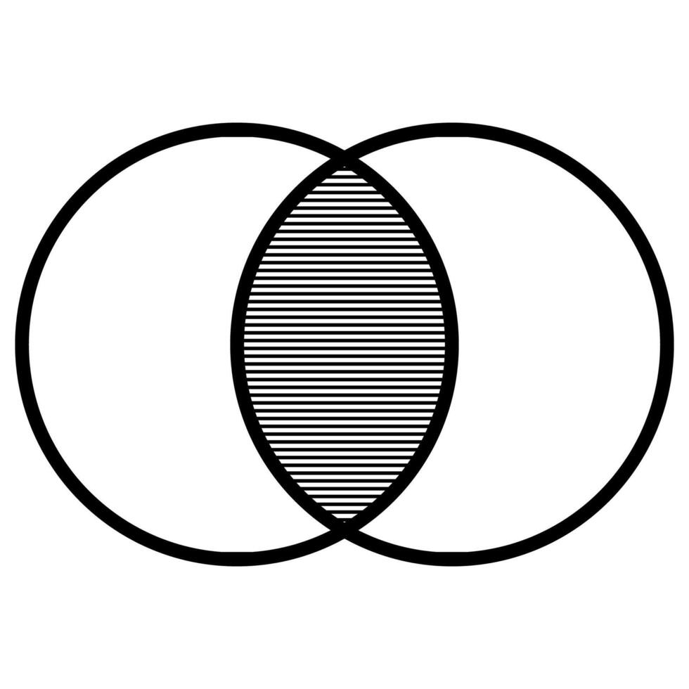Sleek Black Venn Diagram Intersection Pattern in Simple Design vector