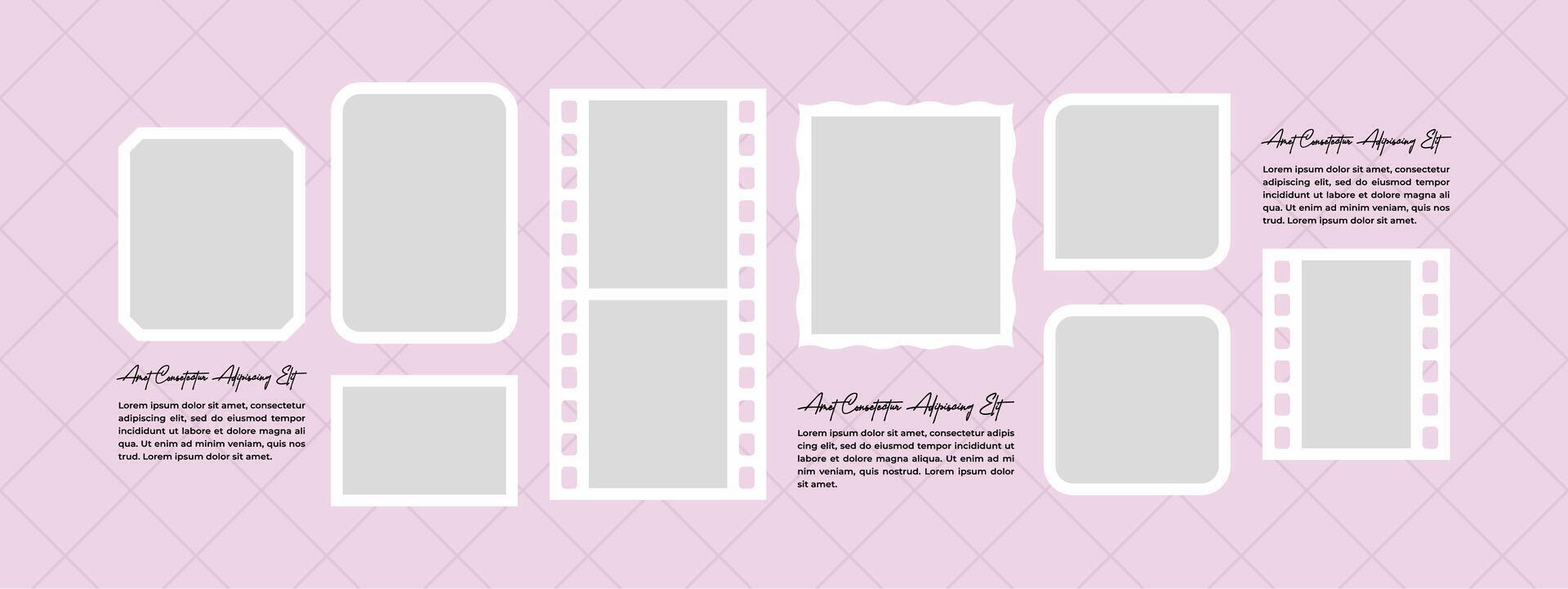 Design Picture Blanck photo frame collage collection vector