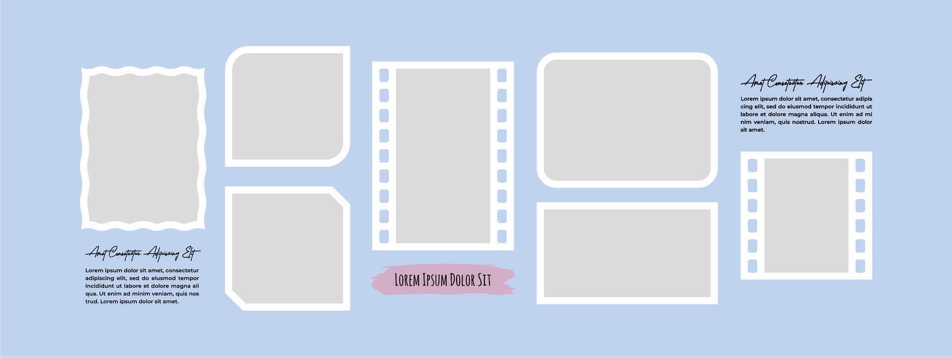 Design Blank Picture abstract photo frames and digital photo wall vector