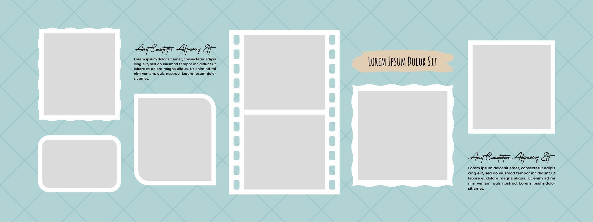 Design Blank Picture Collage grid effect overlay vector