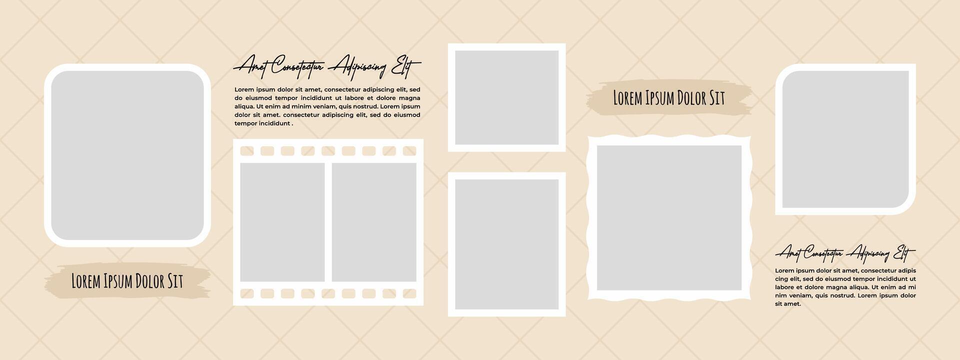 Blank Picture photo frame collage template vector
