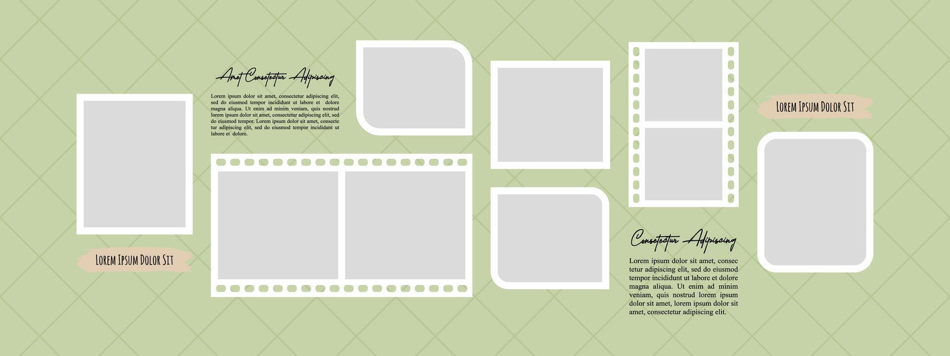 Moodboard Picture Photo frame collage concept vector