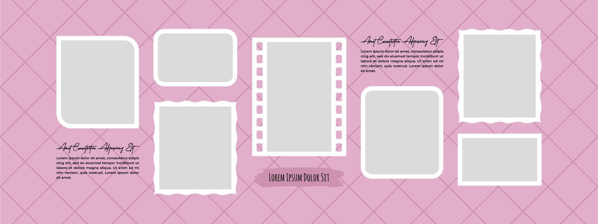 Blank Picture grid digital photo collage design template vector