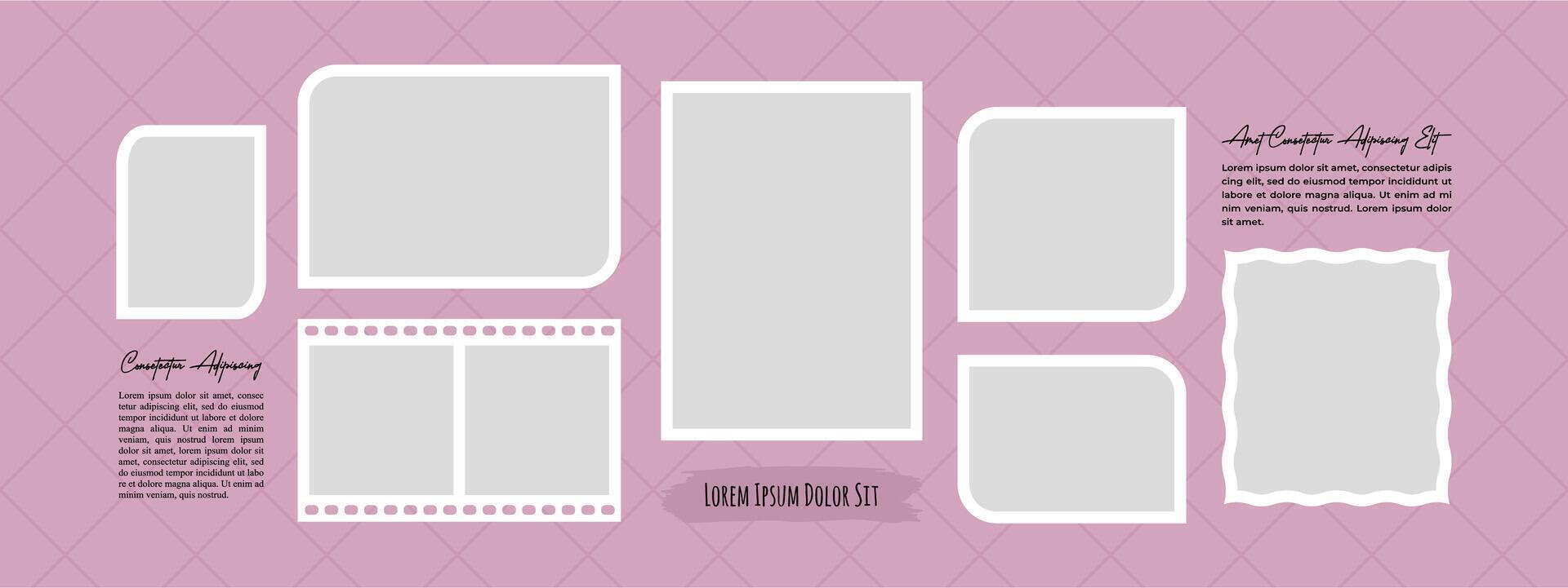 Design Template Pictures or photos frame collage and digital photo wal vector