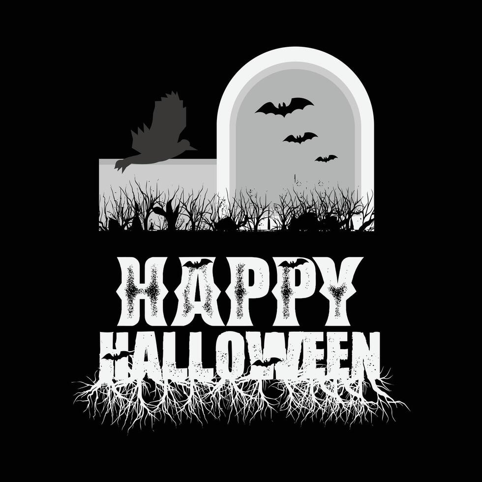 typography Halloween pumpkin T-shirt design with elements vector