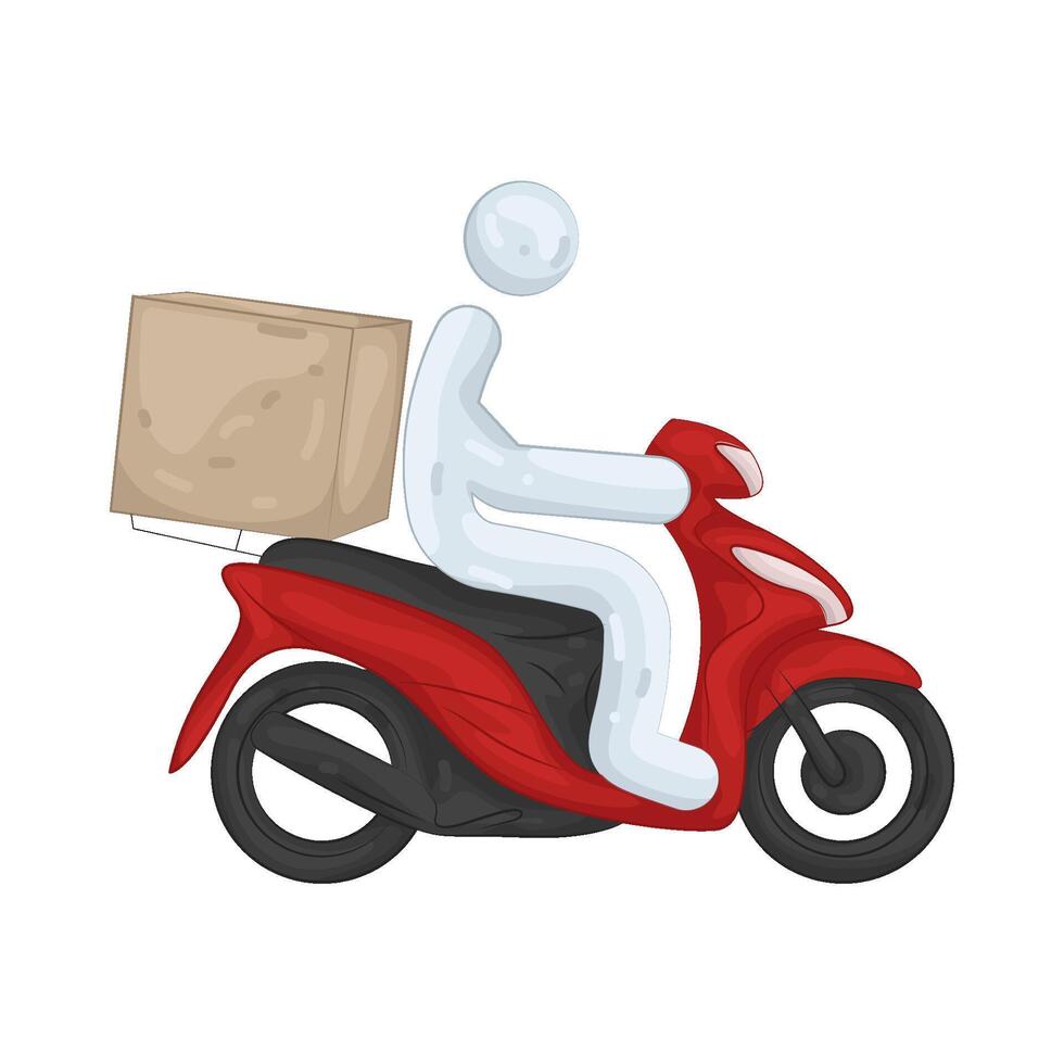 Courier on Motorcycle vector